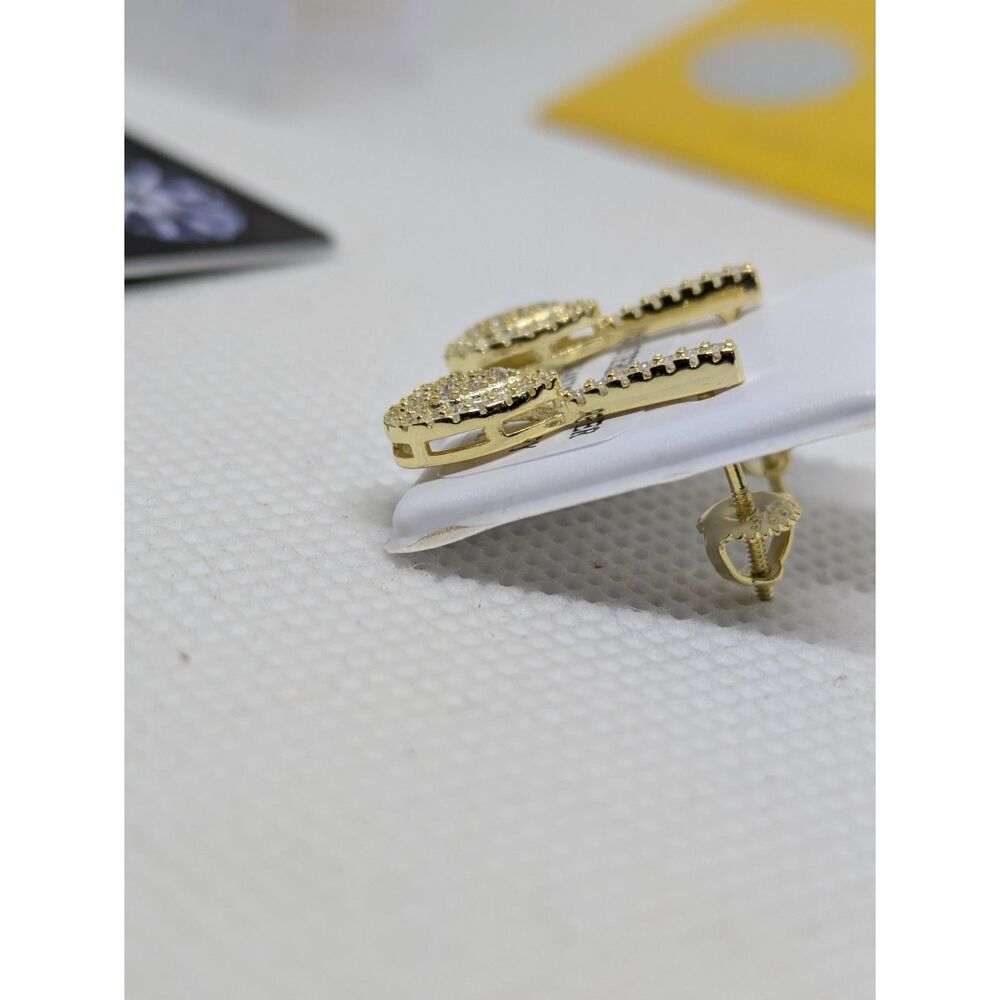Women's 0.4ct Moissanite Drop Earrings Gold 925 Vermeil VVS D Teardrop - Picture 4 of 4